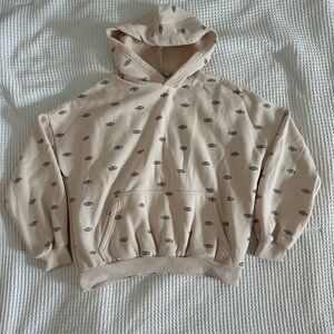 ADIKA Beige Eye Print Pullover Hoodie